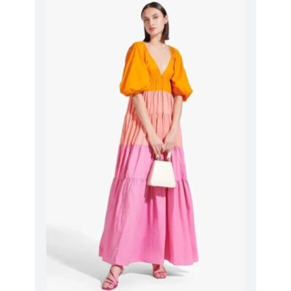 NWT STAUD Meadow Colorblock Flowy Maxi Dress - Picture 16 of 16